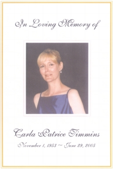 In Loving Memory of Carla Timmins